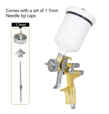 Краскопульт пневматически AdwardsDavis HVLP 5500B, 1.3мм/1.7мм, золотой