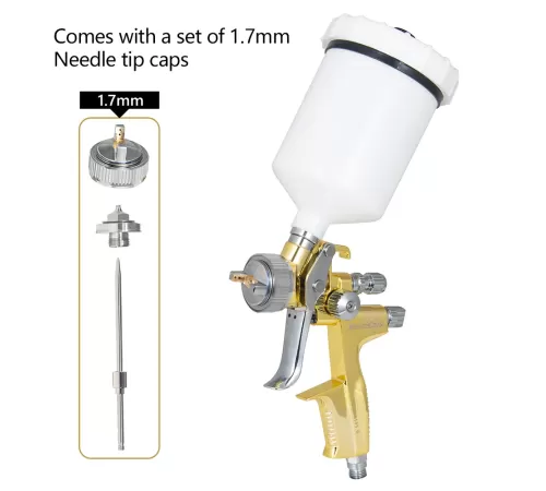 Краскопульт пневматически AdwardsDavis HVLP 5500B, 1.3мм/1.7мм, золотой
