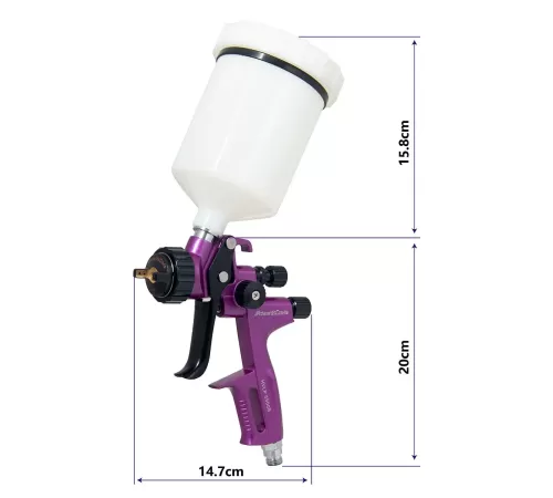 Краскопульт AdwardsDavis 1,3 мм, HVLP 5500B, фиолетовый, с высоким уровнем распыления