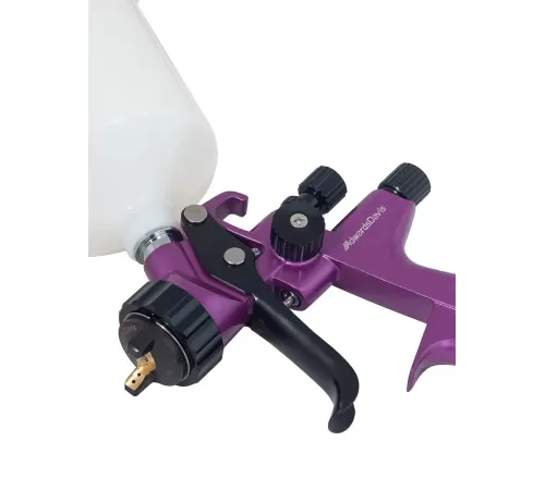 Краскопульт AdwardsDavis 1,3 мм, HVLP 5500B, фиолетовый, с высоким уровнем распыления